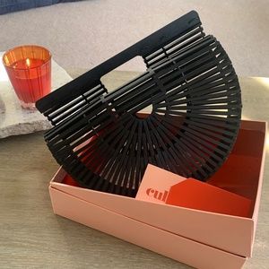 Cult Gaia Black Bamboo Arc Bag Size Small NWT